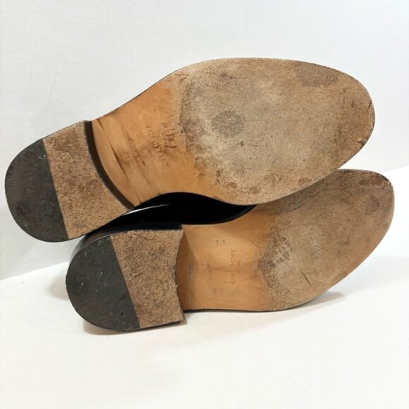 Givenchy Pearl Accent Derby Oxfords Size 38 Black Patent Leather Slip On Loafers - Picture 13 of 16